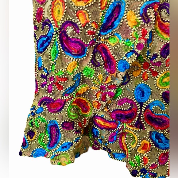 Groovy Tularosa Maxi Dress Revolve Huntley Maximalist Embroidered Rainbow Nude - Picture 10 of 12